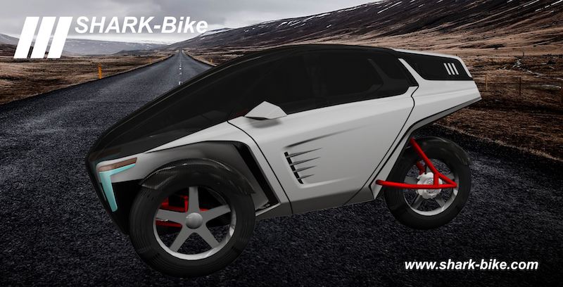 SHARK-Bike dreirädriges überdachtes Elektrofahrrad
