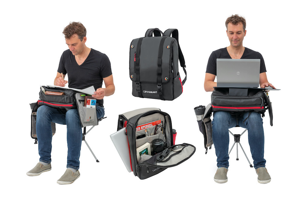 Carosmart ist ein Laptop Rucksack und ein mobiler Arbeitsplatz
